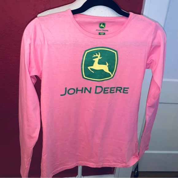 John Deere Shirts & Tops Youth Large 2 John Deere Long Sleeve Pink